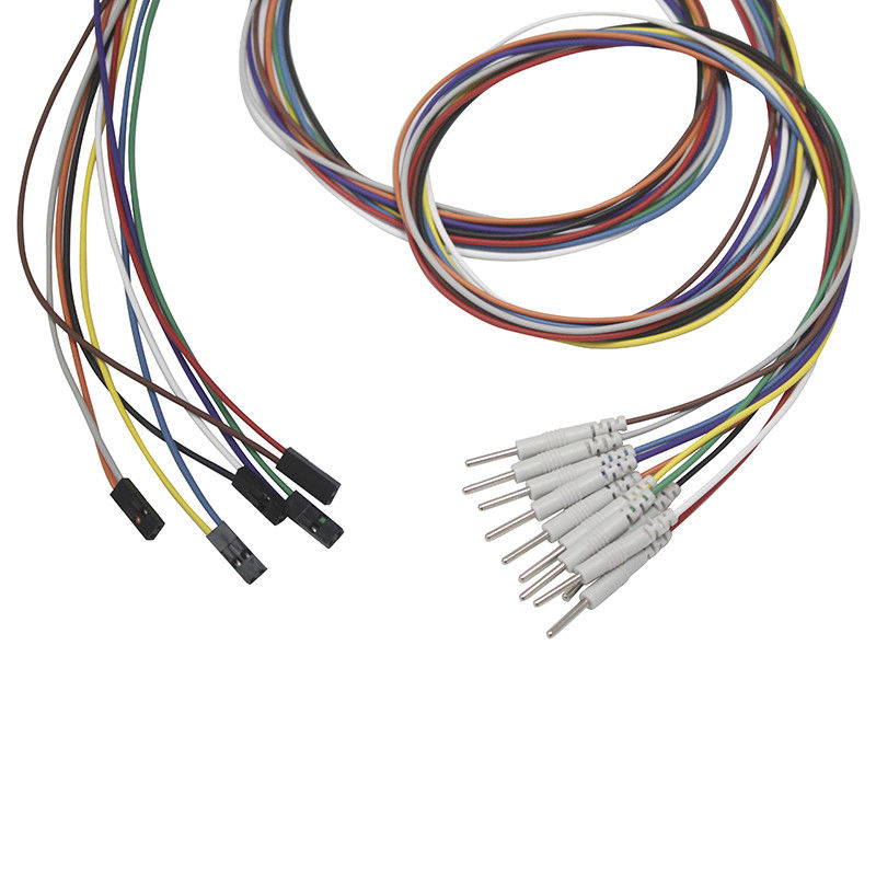 Elektrody DuPont EEG 2-pinowa wtyczka do 2,00 mm Pin Leadwires Pozłacana elektroda przewodowa EEG EMG