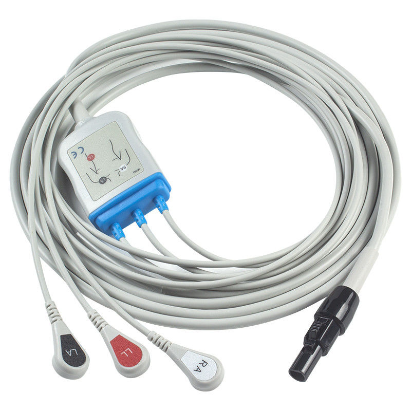 Kable i przewody EKG Kontron 125 128 VSM510 3 przewody AHA Snap 7-stykowe złącze Kabel EKG