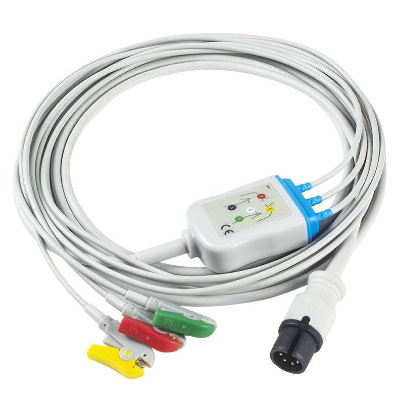AAMI 6-pinowy kabel EKG i Leadwires 3-odprowadzeniowe złącze zaciskowe IEC Kabel EKG