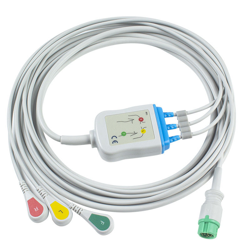 Nihon Kohden Kable i przewody EKG CB-72353P 11-pinowe złącze OEC-6102A Kabel EKG 3 odprowadzenia IEC snap
