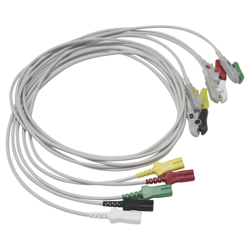 LL EKG Leadwires 5 Lead Snap Grabber Typ Dual Pin AAMI 6PIN Bionet Datex Siemens GE-Hellige Kontron