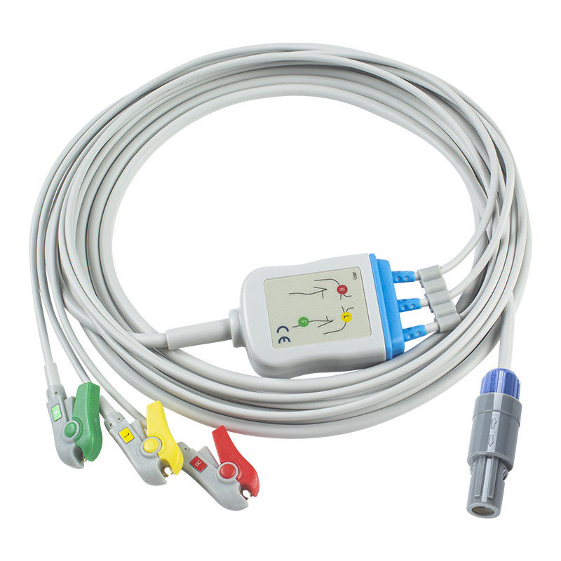 GE Healthcare Vivid Kompatybilny kabel EKG z bezpośrednim połączeniem i przewody prowadzenia do 3Lead IEC Grabber
