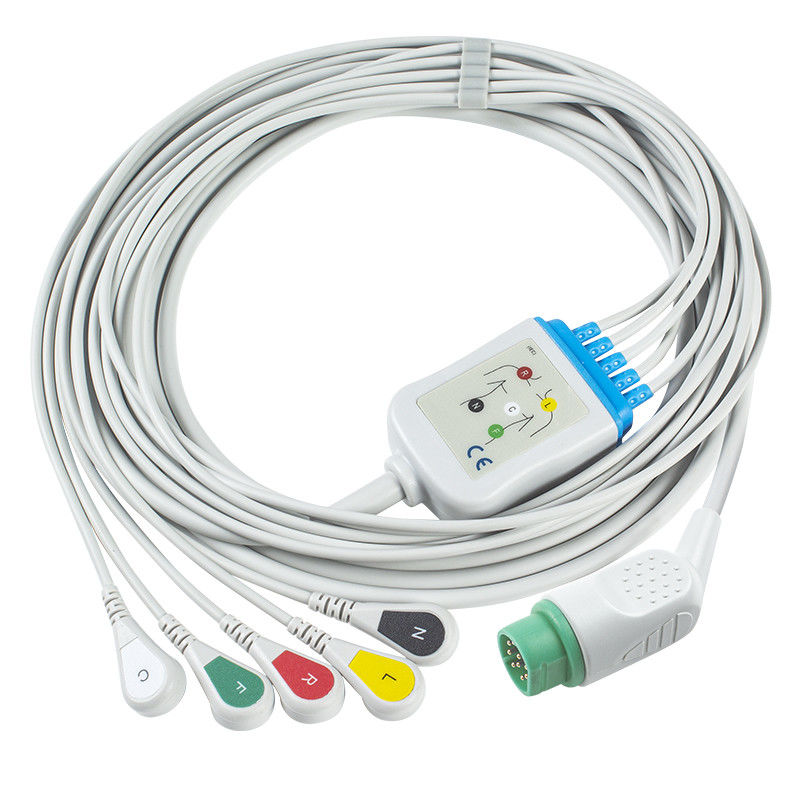 Kompatybilny S-iemens Drager 5 Lead Iec Snap Ecg Lead Cable / Ecg Lead Wire Set