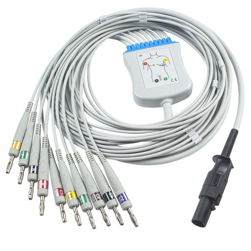 Mortara 60-00180-01 60-00181-01 Q-Stress EKG Kabel i przewody 12-stykowe IEC Banana 4.0
