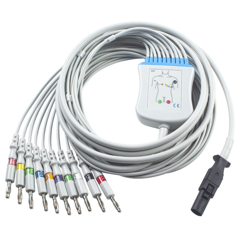 Mortara 60-00180-01 60-00181-01 Q-Stress EKG Kabel i przewody 12-stykowe IEC Banana 4.0