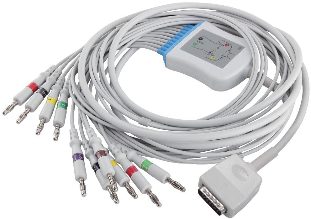 Nihon Kohden 45502-NK kabel EKG Q-Stress EKG kabel EKG do 5151A 5403A BSM-6501A i Leadwires złącze bananowe IEC 4.0