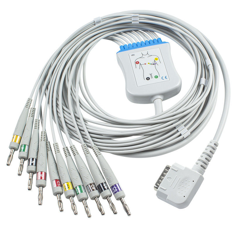 Kabel Kenz EKG K131 kabel bananowy 4.0 do 108 109 110 1210 1211 601 Cardico 302 IEC kabel ekg z bezpośrednim podłączeniem