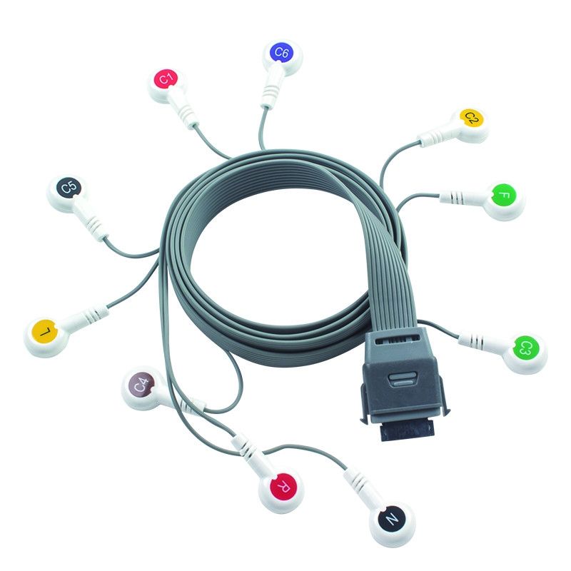 Szary 10 Ołów EKG Holter Kabel Kompatybilny z Edan Biomedical Instrument IEC Snap