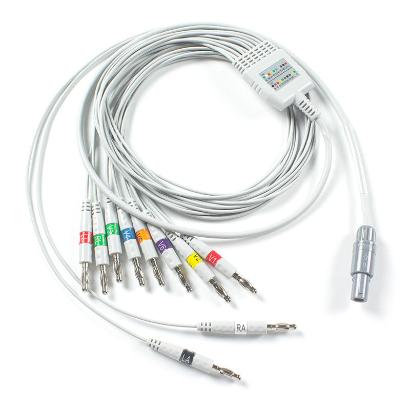 Kompatybilny z kablem Welch Allyn EKG AHA Banana do PCR 100 EKG w spoczynku, SE-PRO-600 Cardioperfect Pro Recorder