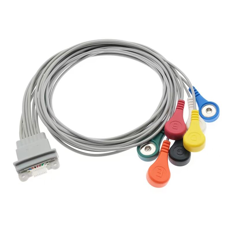 Kompatybilny z Schiller Medilog AR12 Plus EKG Holter Kabel 7Lead IEC Snap AR4 Plus FD5