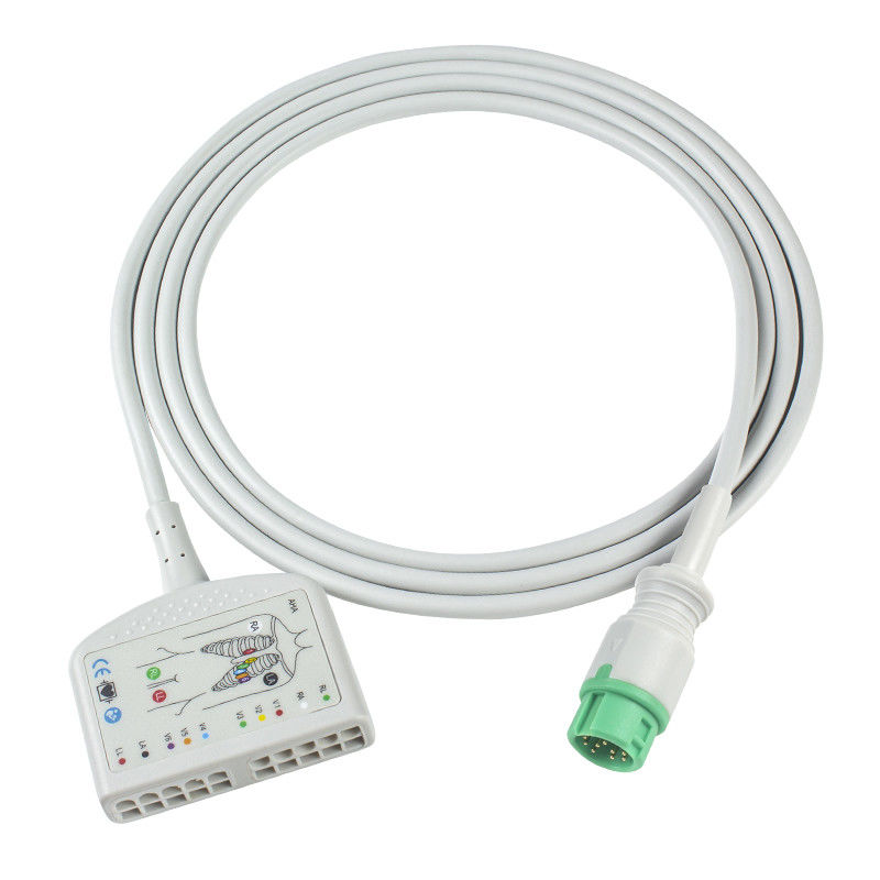 TPU Dynascope DS-5100E 12Pin EKG Pacjent Kabel 10Lead dla dorosłych / pediatrycznej kompatybilności