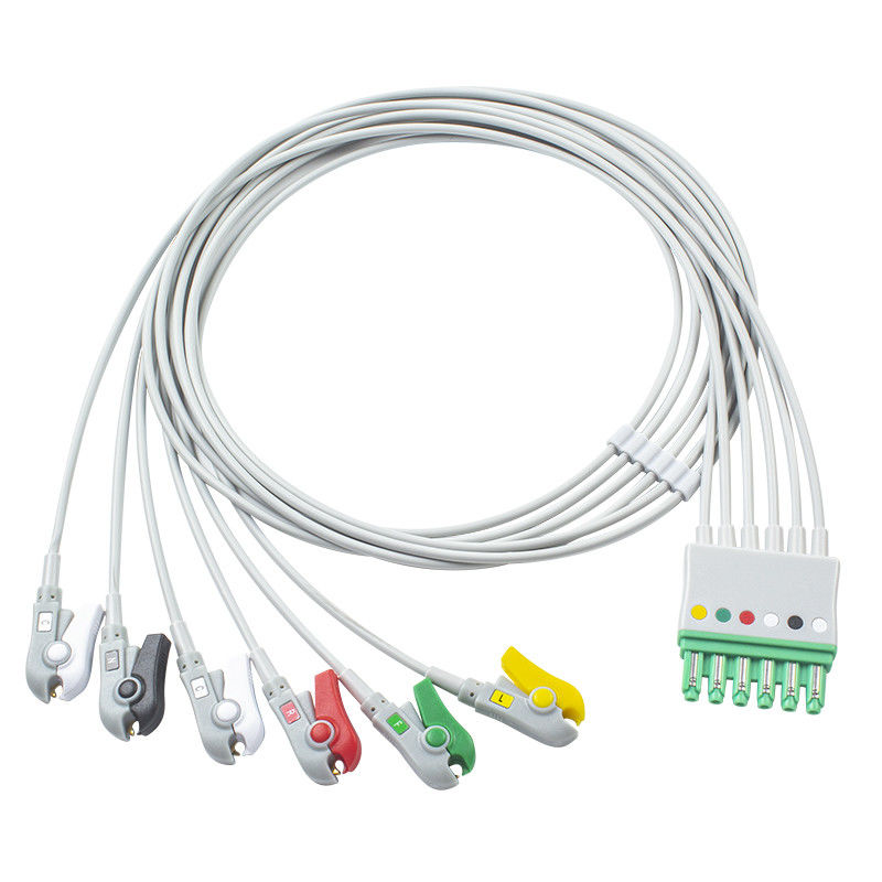 Siemens Draeger MP03405 Przewody odprowadzeń EKG 6 odprowadzeń Kabel Grabber M300 Infinity M540 MultiMed Plus IEC Clip