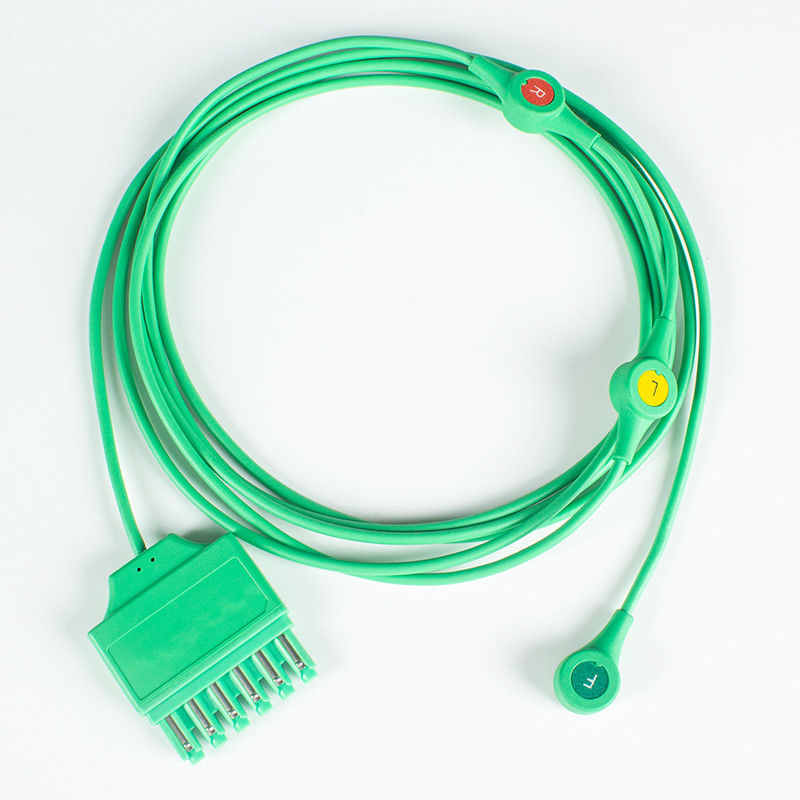 Wielokrotnie używane przewody EKG Drager Sie-mens Monolead 3Lead IEC Snap MS14555