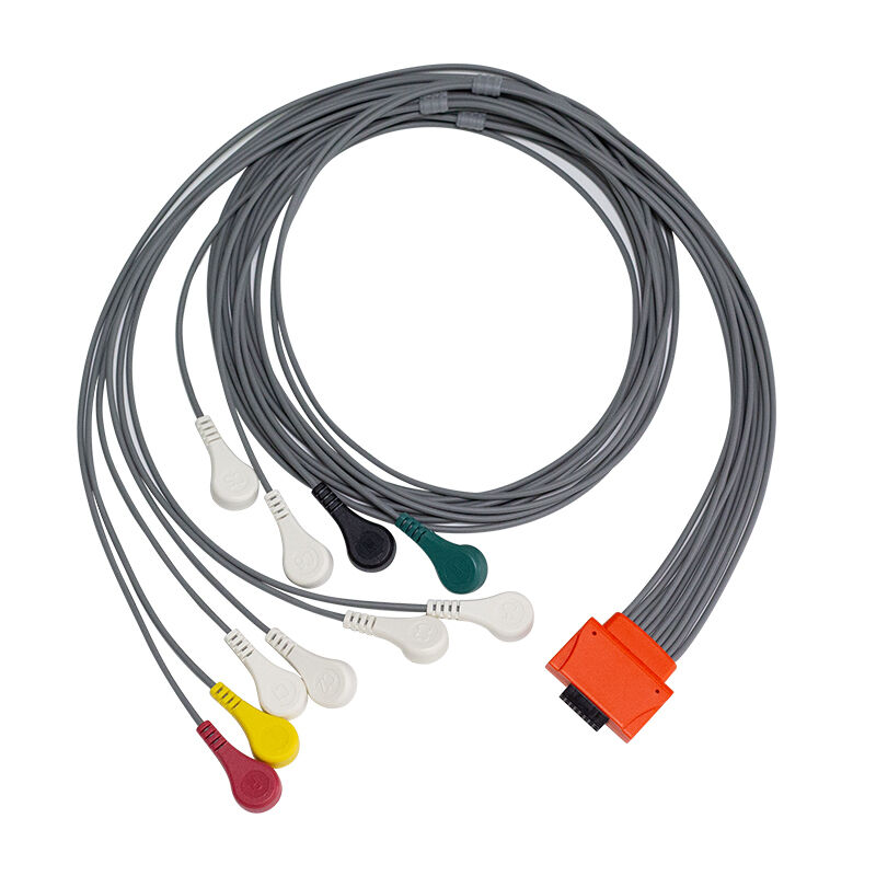 Kompatybilny kabel do holtera EKG Cardioline Walk400h Clickholter NG, 5-, 7-odprowadzeniowy, materiał TPU, kodowanie kolorami IEC