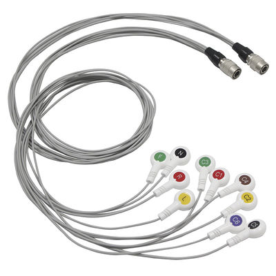 TPU EKG Holter Cable Shanghai Quntian i Leadwires 10 odprowadzeń IEC Snap
