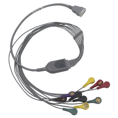 UWAŻAJ Kabel odprowadzenia elektrody Prosty Holter 3 stopy Kabel maszyny EKG IEC Snap