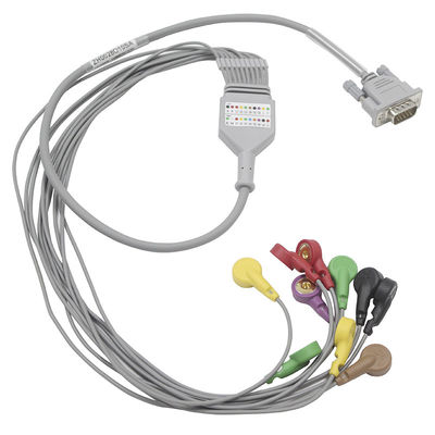 MEIGAOYI kabel holtera ekg 15-pinowy przewód odprowadzenia ekg 10 odprowadzeń zatrzaskowych