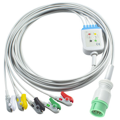5 Ołów TPU Kabel EKG z bezpośrednim podłączeniem Kompatybilny z Comen